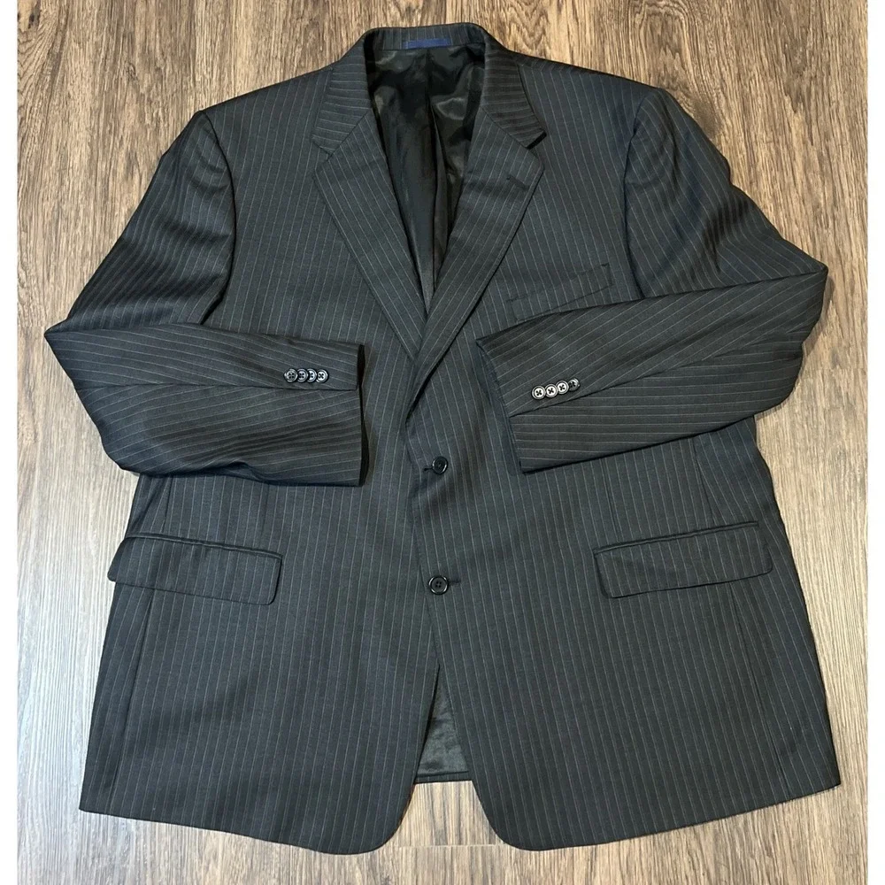 Cremieux Loro Piana Wool Blazer Men's In Gray Stripe Size 52R